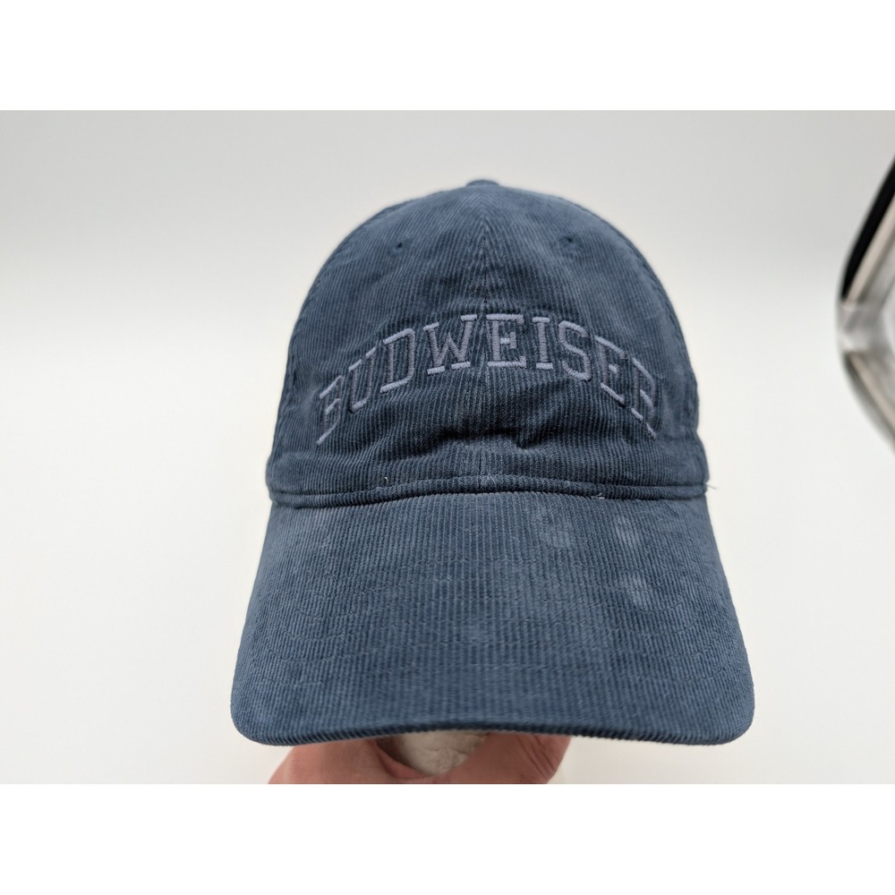 Budweiser Blue Corduroy Adjustable Strapback Hat Quake City Caps